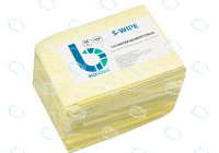 Салфетки безворсовые S-WIPE желтый клетка повышенной прочности 34х49см в упаковке 35 штук - УТСК. Промышленное снабжение