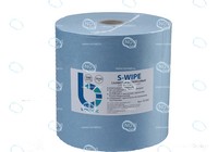 Салфетки безворсовые S-WIPE голубой гладкий универсальные 25х42см в рулоне 180 штук - УТСК. Промышленное снабжение