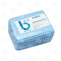 Салфетки безворсовые S-WIPE голубой клетка повышенной прочности 34х49см в упаковке 35 штук - УТСК. Промышленное снабжение
