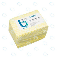 Салфетки безворсовые S-WIPE желтый клетка повышенной прочности 34х49см в упаковке 35 штук - УТСК. Промышленное снабжение